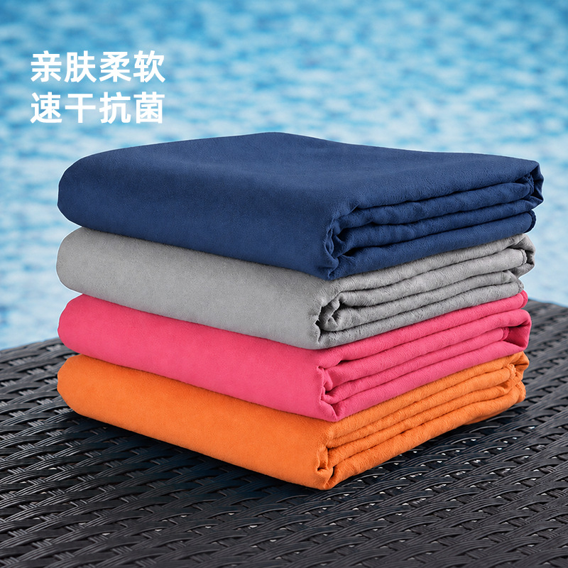 Sınır ötesi spor havlusu çift taraflı kadife plaj havlusu mikrofiber spor havlusu çabuk kuruyan yüzme banyo havlusu logolu basılabilir - 5