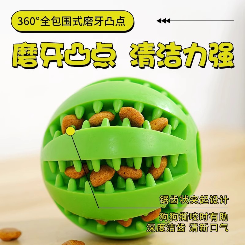 Solid Rubber Dog Ball, Chew-Resistant Dental Toy for Puppies