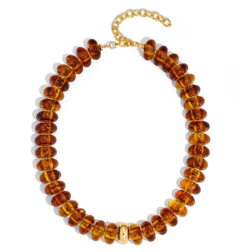 Women's Adjustable Necklace, Dopamine Colour Resin Acrylic Beads, Gold Accessories