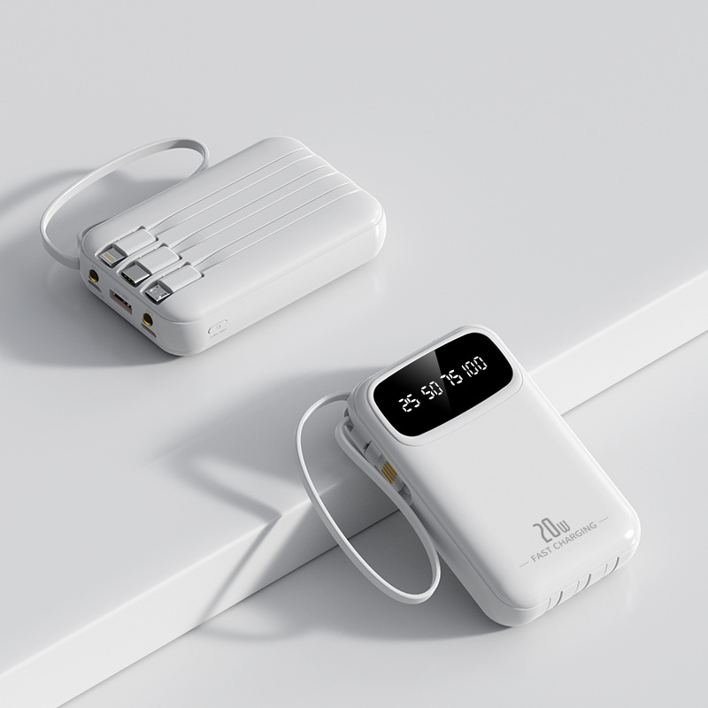 Powerbank 20000mAh mit Super-Schnellladung, 3C-Zertifiziert, mit integriertem 4-in-1 Kabel, Mobile Power Bank mit großer Kapazität, anpassbares Logo - 8