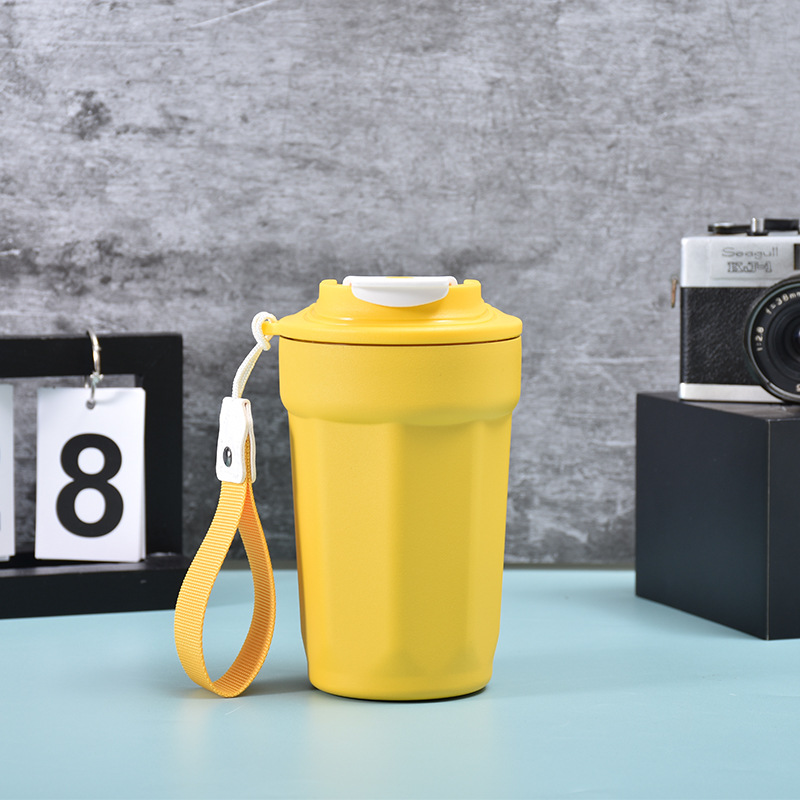High-visibility 316 stainless steel thermos cup, octagonal coffee mug, portable rope, outdoor promotional gift, customizable water cup - 8