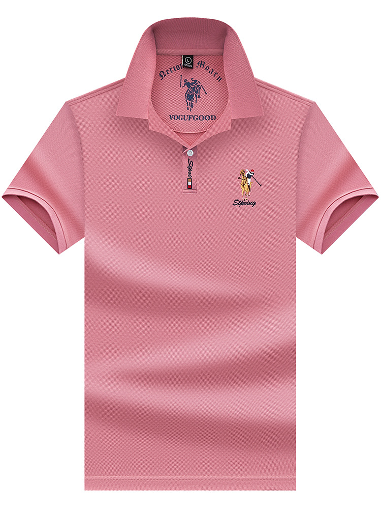 Men's Short Sleeve Pure Cotton Solid Color Polo Shirt