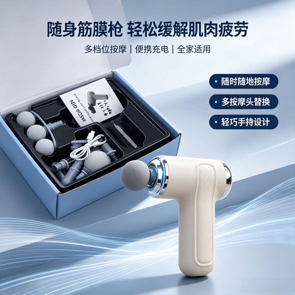 LM-130 Triple-Head Fascia Massage Gun for Home Muscle Relaxation, Calf Massage