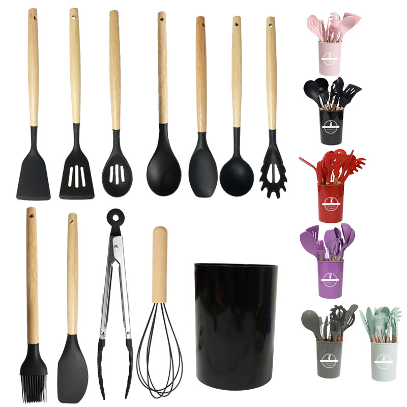 Silikon-Spachtel und Löffel 12-teiliges Set Lebensmittelqualität Silikon-Spachtel antihaftbeschichteter Silikon-Spachtel Silikon-Küchenutensilien im Großhandel - 6