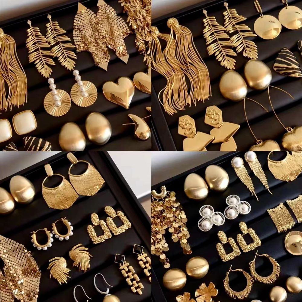 Silbernadel Vintage runde Blüten-Quasten-Ohrringe im europäisch-amerikanischen Retro-Stil, Metall-Ohrringe für Frauen, elegant, leicht, luxuriös, Großhandel