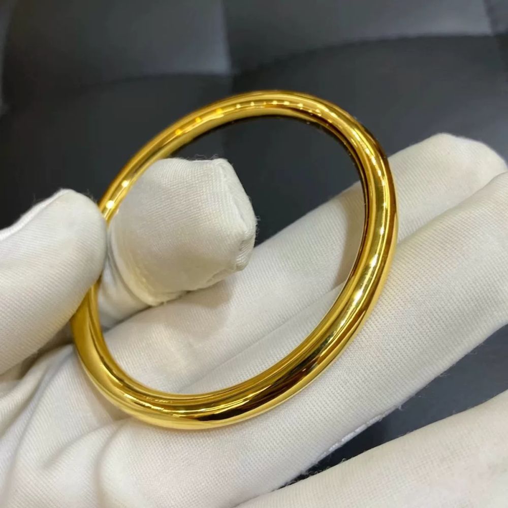 Women's Imitation Gold Plain Bangle, Glossy Finish