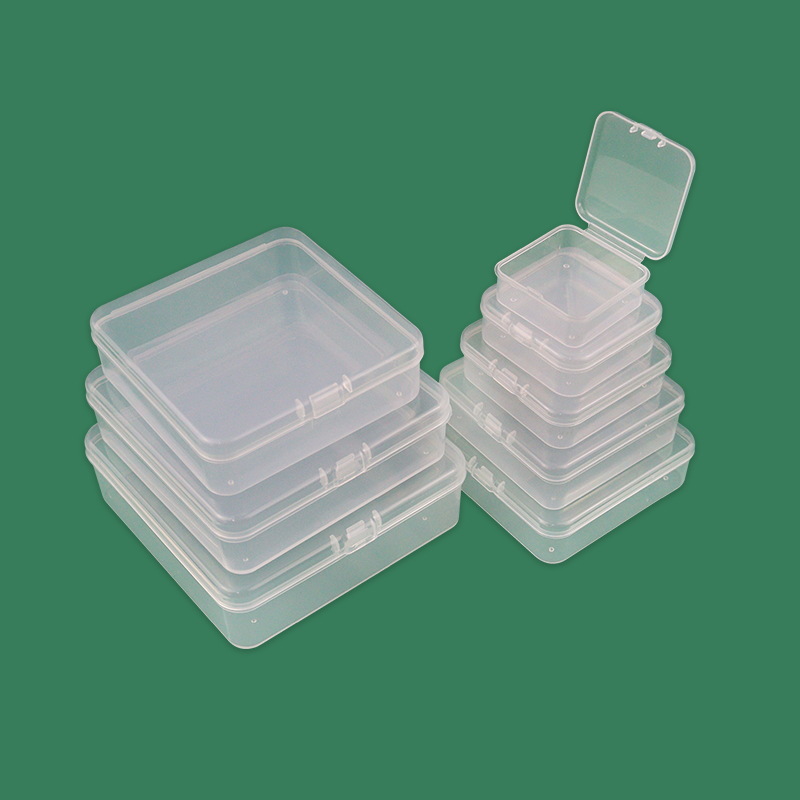 Şeffaf küçük kare kapaklı kutu alet kutusu manikür giyilebilir tırnak plastik kutu oyuncak takı sınır ötesi ihracat ambalaj kutusu - 1