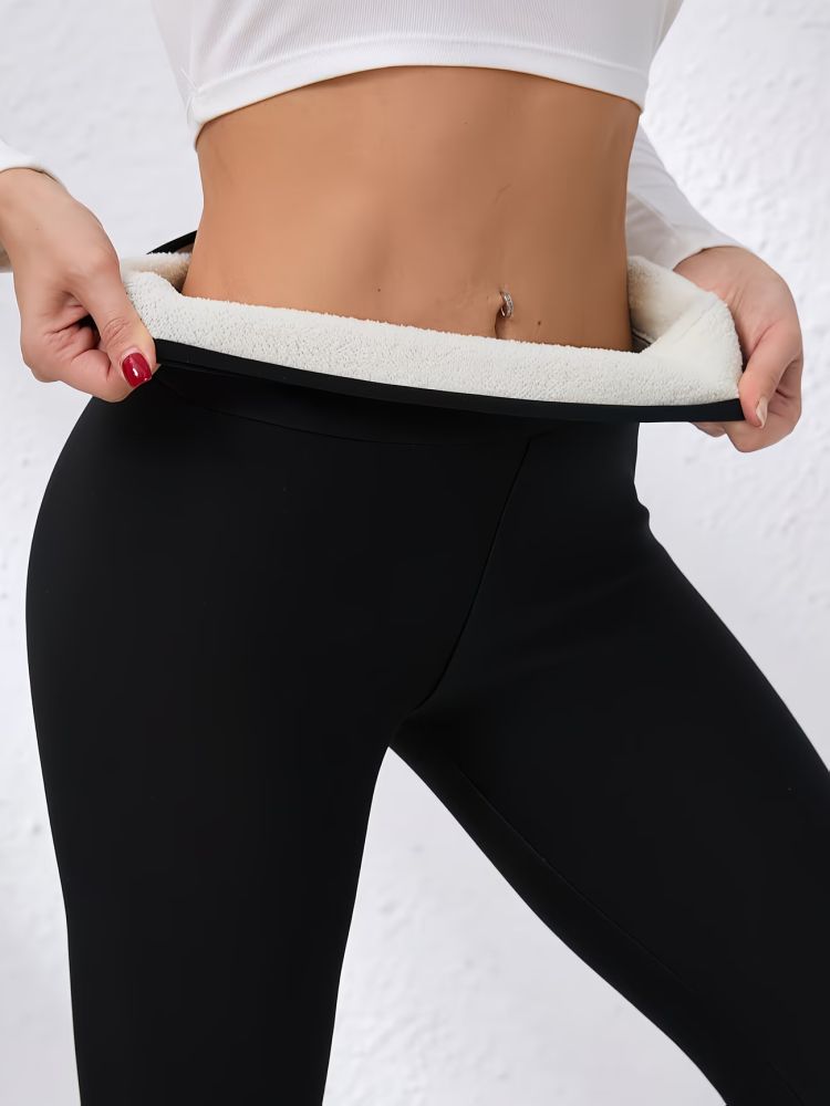 Women's High-Waist Fleece-Lined Yoga Leggings, Winter Warm, High Stretch