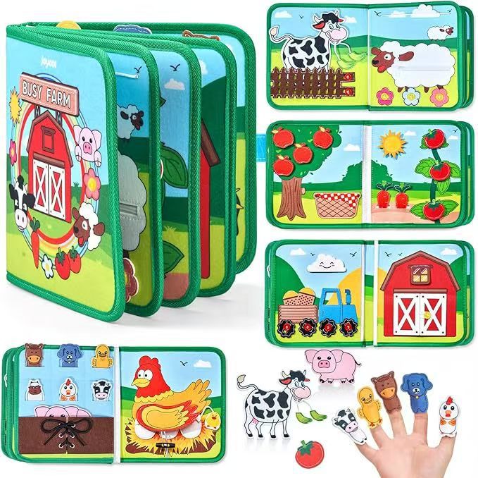 Montessori Keçe Sessiz Kitap, Bebek Gelişim Kitabı, Hayvan Figürlü