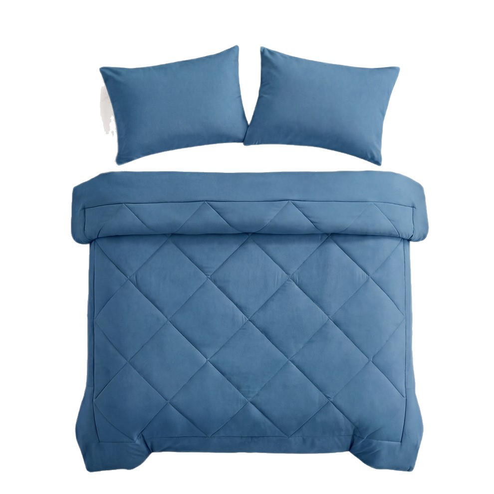 Brushed Diamond Quilted Comforter and Pillowcase Set, 3 Pieces, Multiple Colors