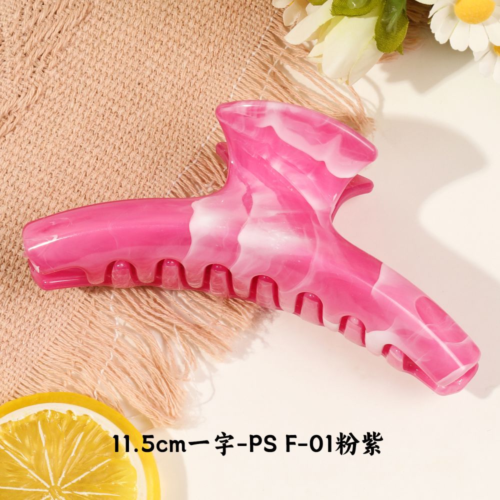 Qiyue Grenzüberschreitende neue bunte Pulvermarmor High-End Haarspange, koreanische Fischgrät-Haarspange Haarspange für die Rückseite des Kopfes Hai-Haarspange - 7