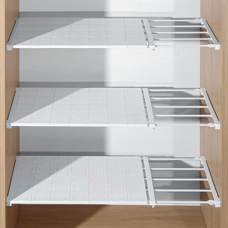 Gardırop bölme katmanlı raf çivisiz geri çekilebilir yurt dolabı banyo mutfak depolama rafı depolama dolabı katmanlı raf - 4