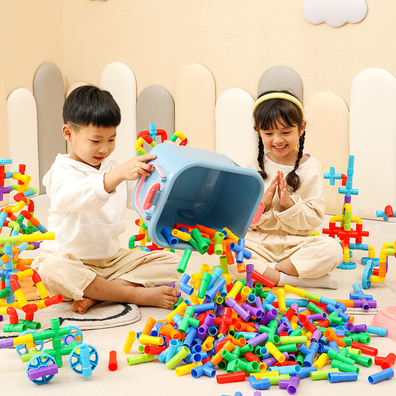 Children's Pipe Building Block Toy, Educational Multi-Functional Snap-Together Set - 1