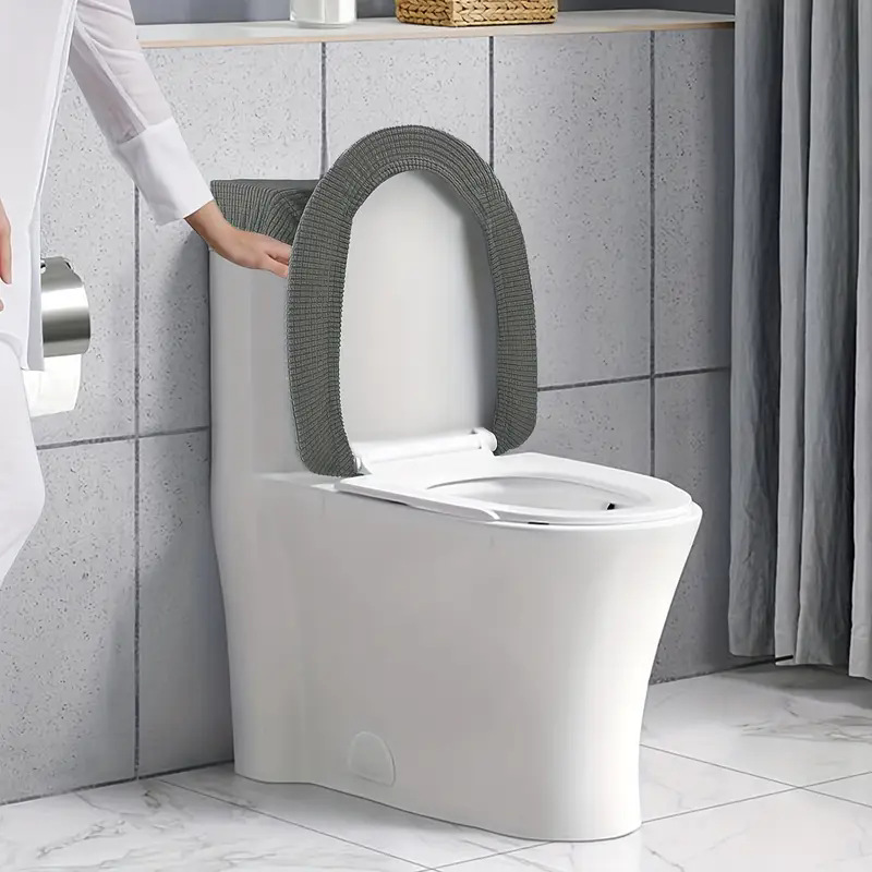 Kalın Mısır Kadife Tuvalet Takımı Jakarlı Su Deposu Kapak Kılıfı Otel Ev Tuvalet Kılıfı Evrensel Elastik Tuvalet Kapağı Kılıfı