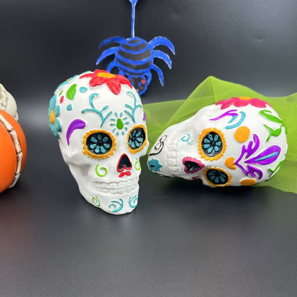 Mexican Day of the Dead Skull Desktop Decoration, Small Ornament