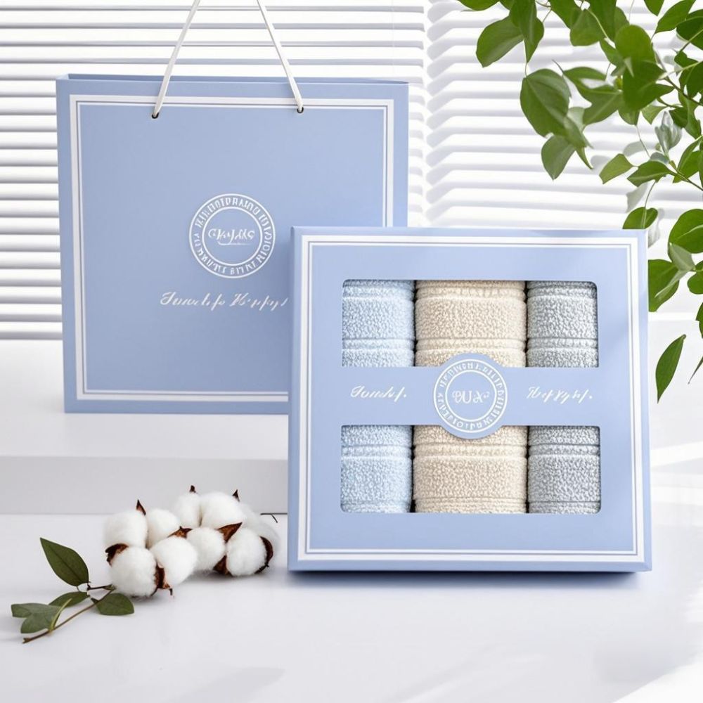 Pure cotton towel set, embroidered, dual pack, corporate gift