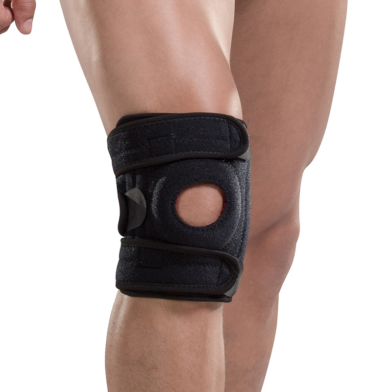 Rutschfeste Sport-Kniebandage aus Silikon mit Federstütze, für Laufen und Basketball