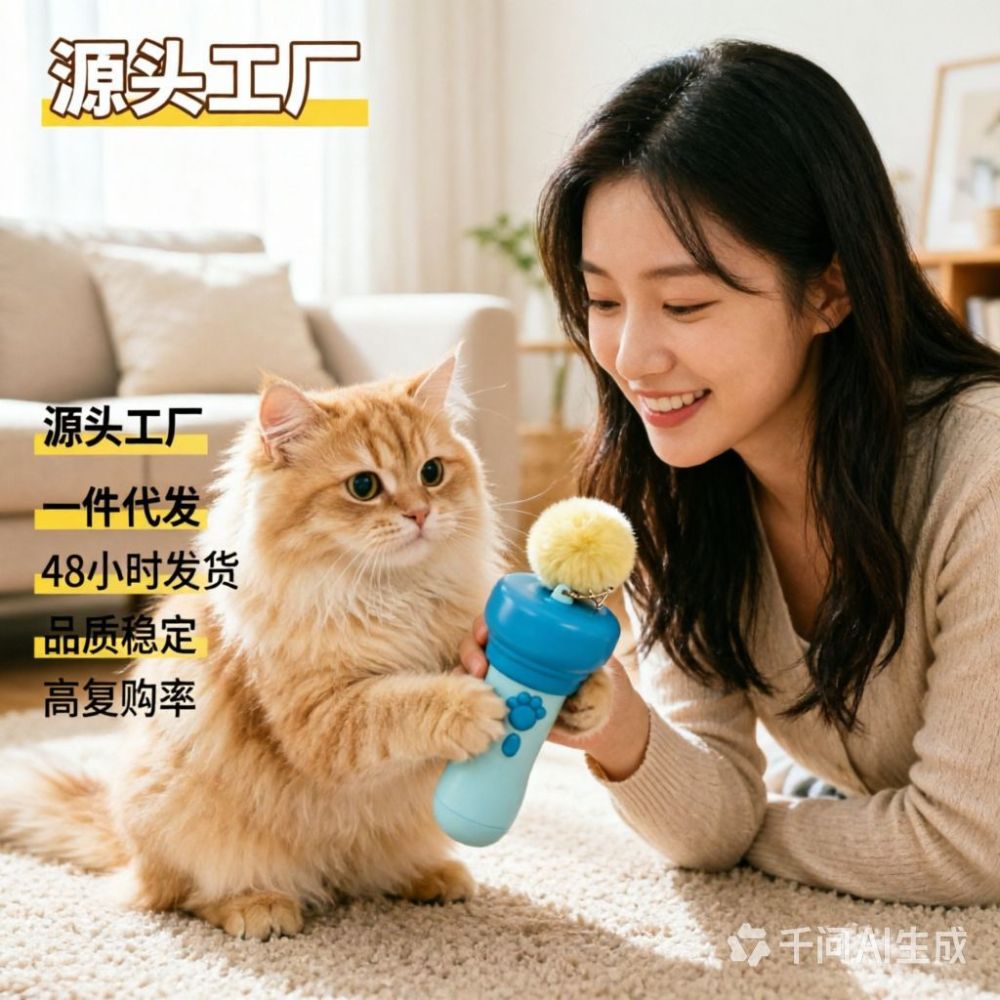 Electric Cat Teaser with One-Touch Launch, Rechargeable and Reusable