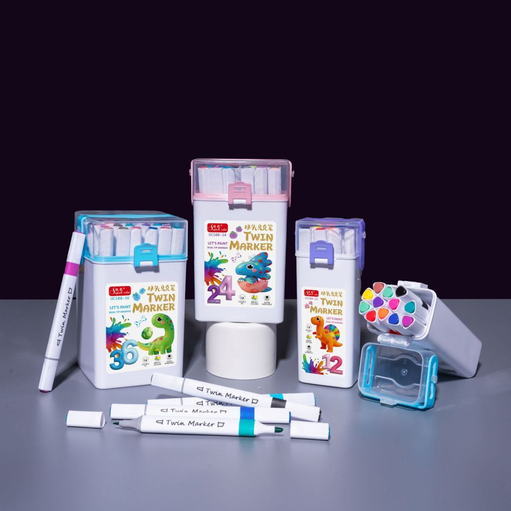 Water-based marker pen set, 36 pens for art and drawing