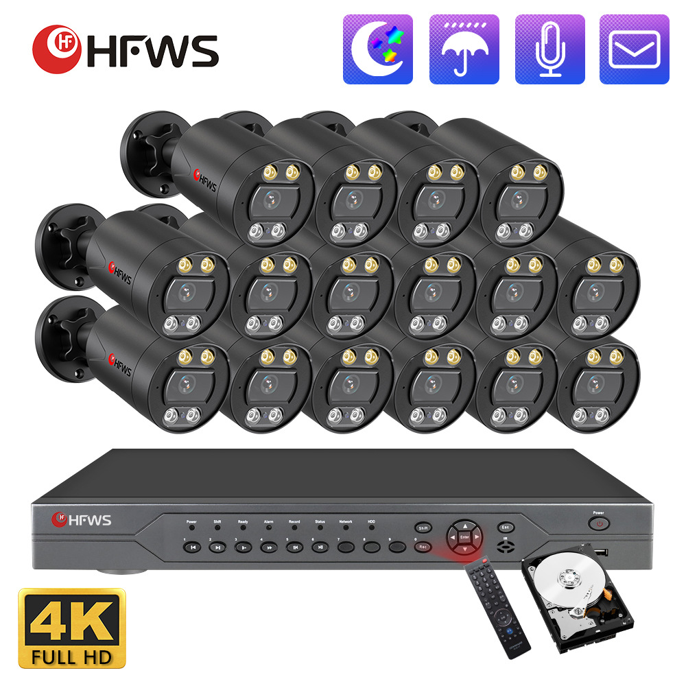 8MP POE Camera Kit, Indoor and Outdoor Monitoring