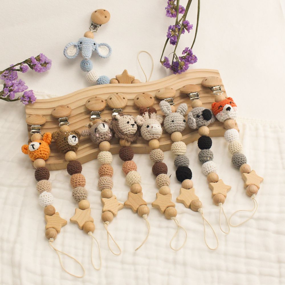 Cartoon Animal Silicone Pacifier Chain and Teether - 1