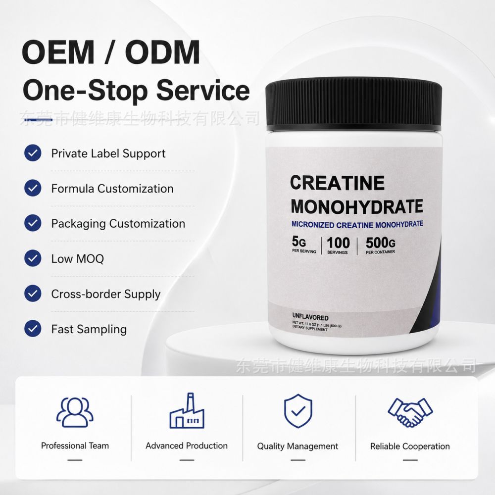 跨境现货肌酸粉Creatine一水肌酸电解质成人乳清蛋白粉剂工厂oem