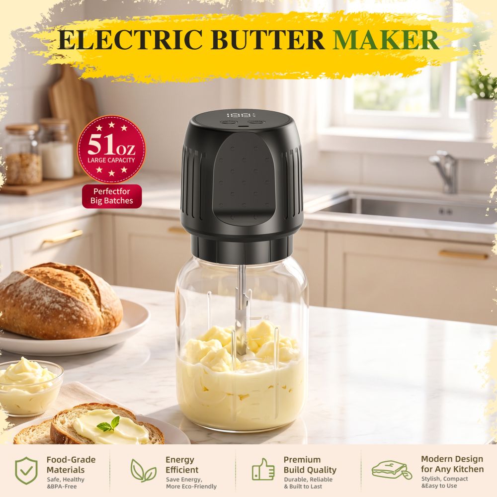 1,5L Buttermixer Amazon Bestseller Elektrischer Mixer Küche Frühstück Großvolumiger Butterrührer