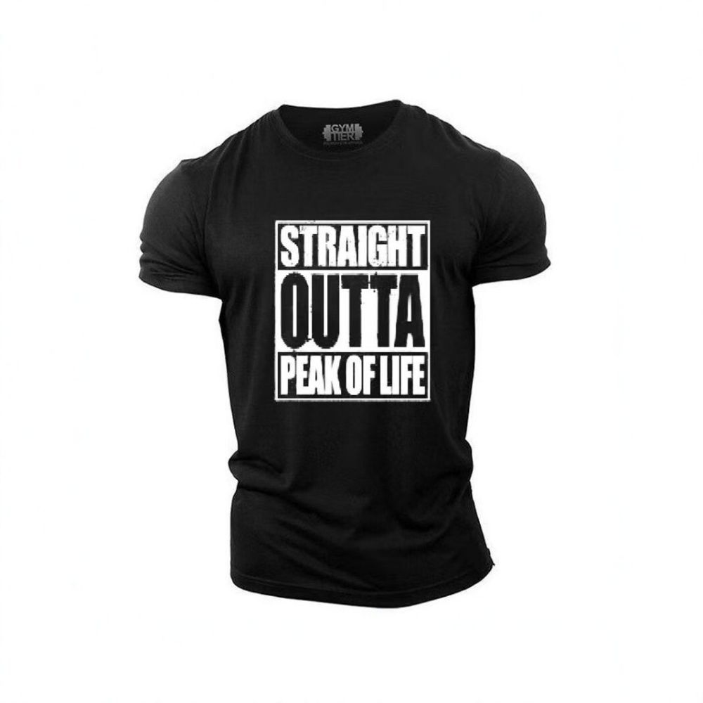 Herren Fitness-T-Shirt atmungsaktiv Rundhals Kurzarm Muskeltraining