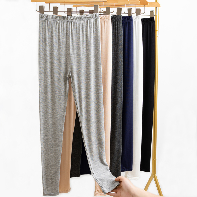 Modal Women's Leggings, Thin Spring Summer Style, Plus Size Black Yoga Pants - 1