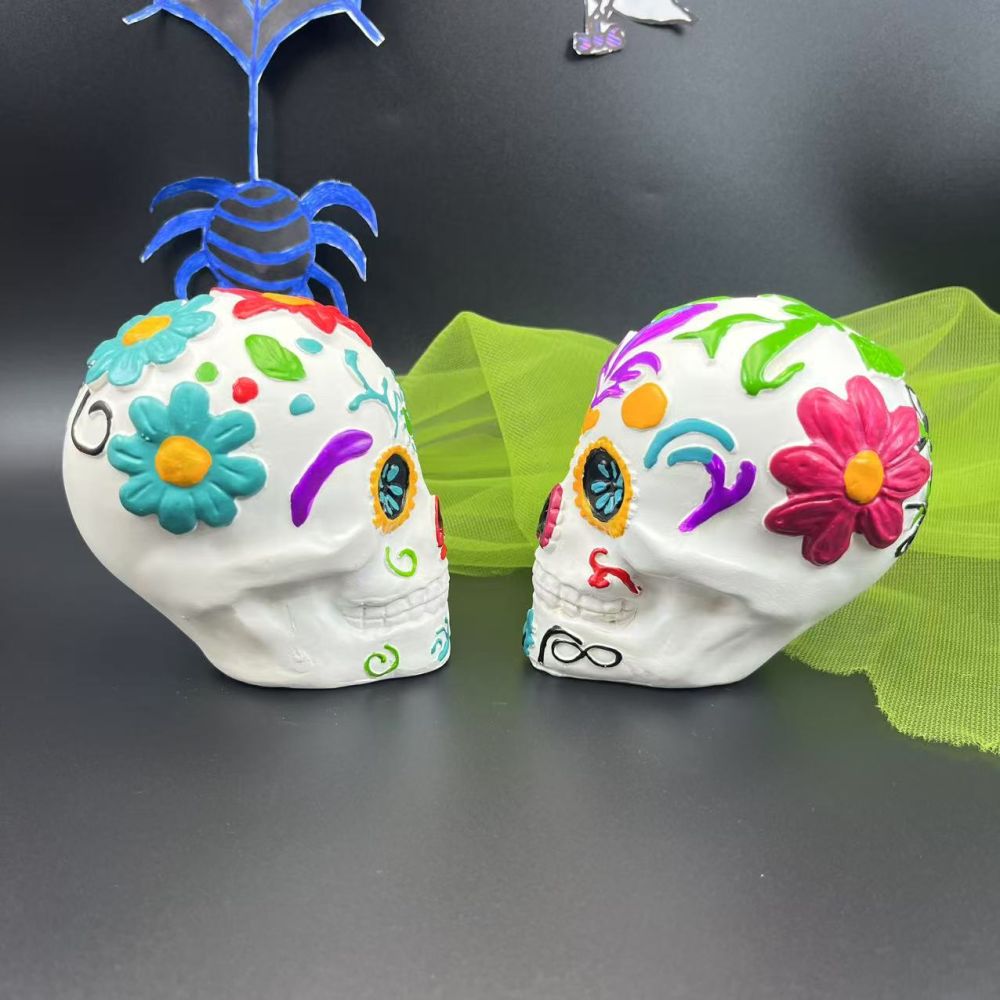Mexican Day of the Dead Skull Desktop Decoration, Small Ornament
