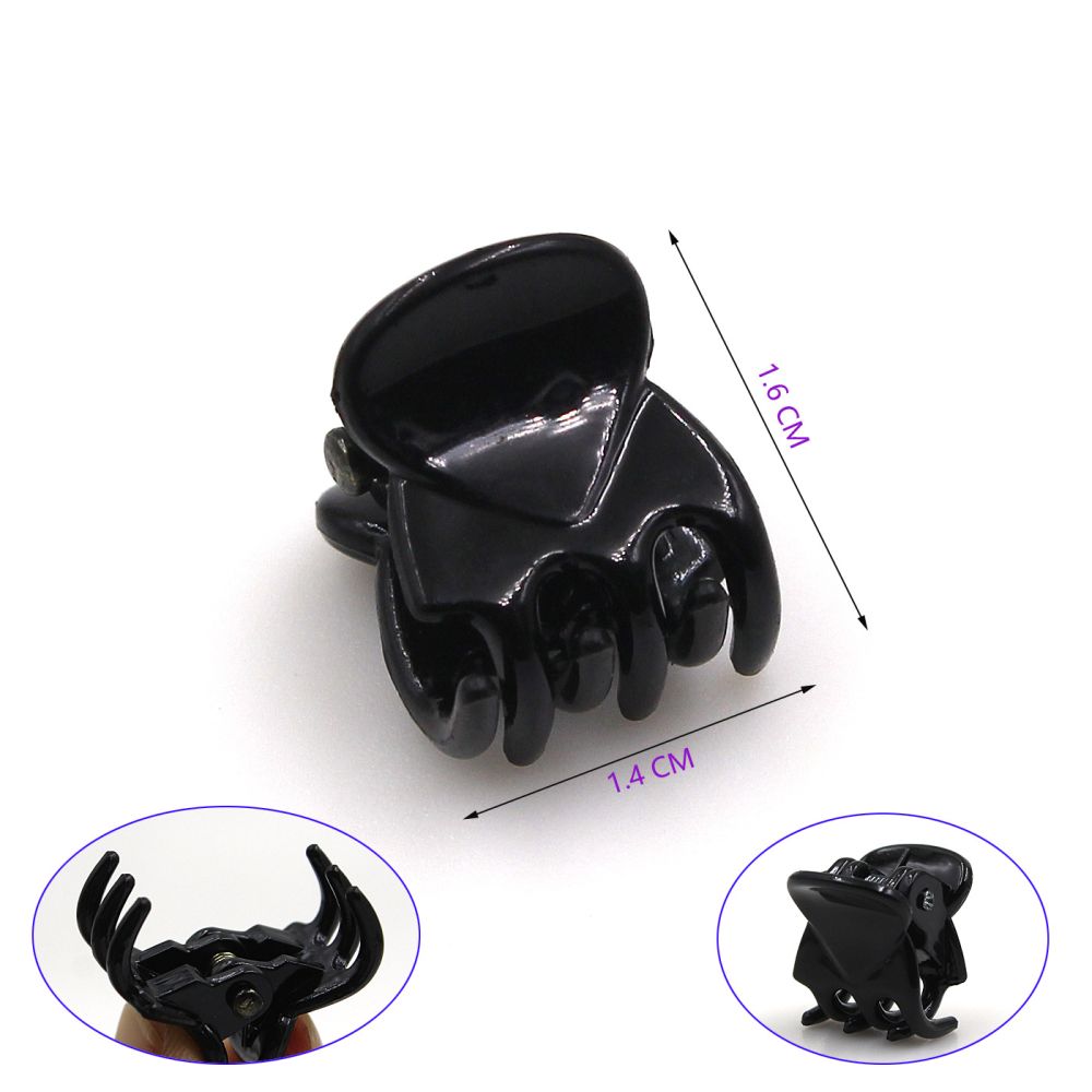 1.5 cm große runde Haarspange mit Mini-Kopf, matte schwarze Haarspange mit Pony, seitliches Haaraccesoire, Prinzessin-Haarschmuck. - 8