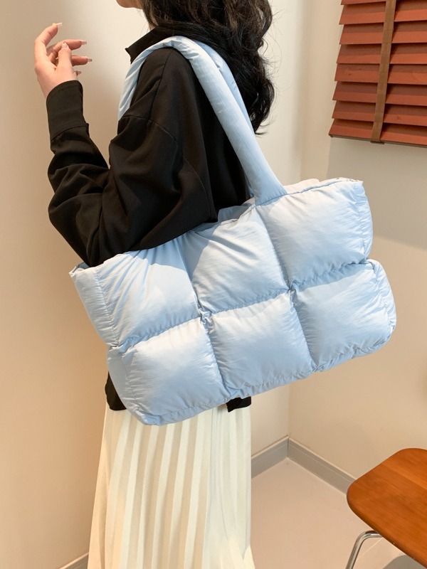Cross-border wholesale bags, large capacity soft puffed bags, shoulder strap puffed jacket bags, cloud pattern crossbody bags. - 3
