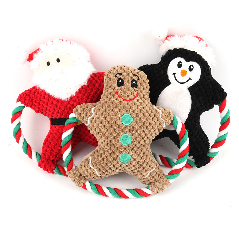 Peluş Sesli Noel Temalı Köpek Oyuncağı - 1