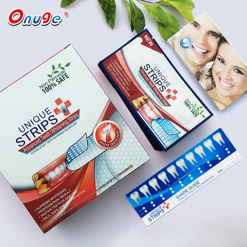 OuNuojie Teeth Whitening Strips, Hydrogen Peroxide-Free Dry Type