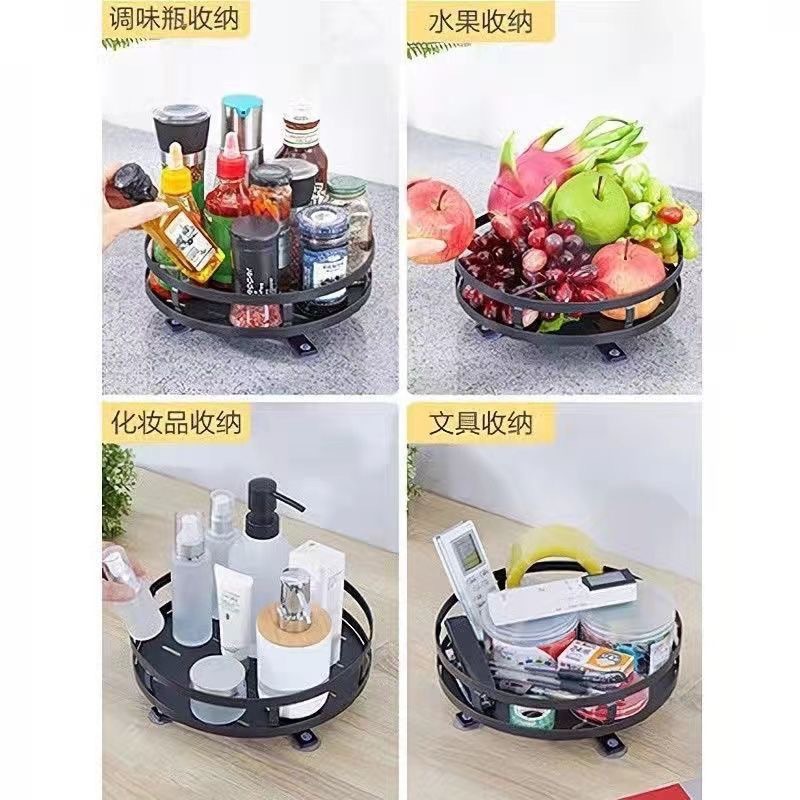 Kitchen counter product storage shelf rotating multi-layer metal spice rack adjustable kitchen spice rack - 5