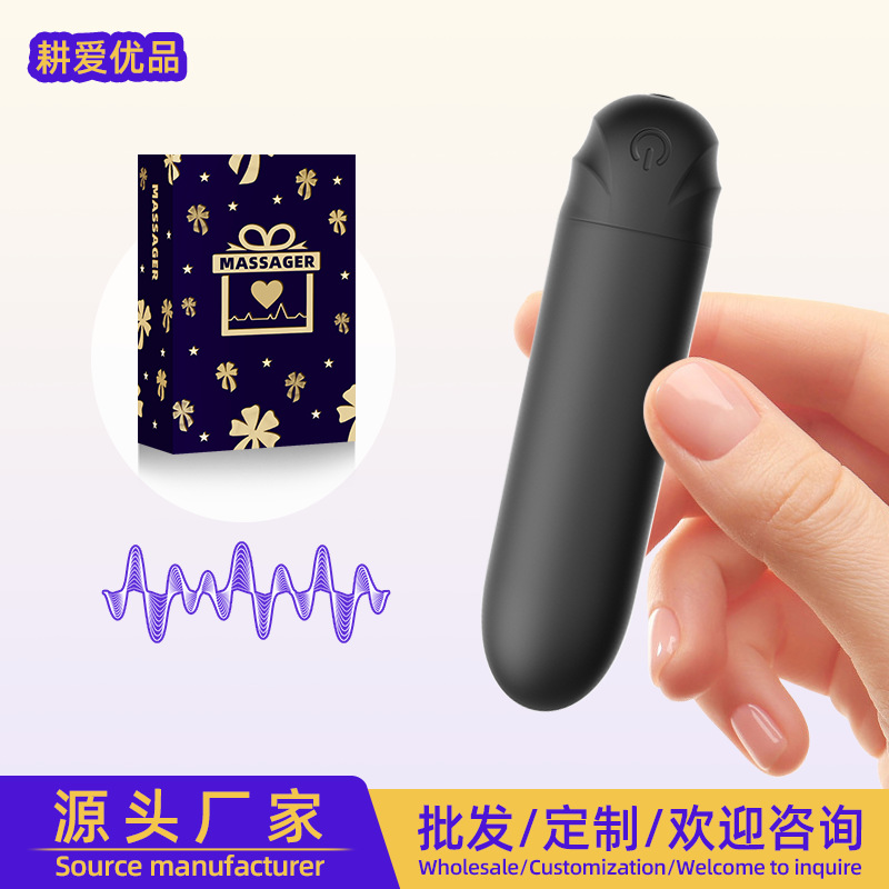 USB-Aufladbarer Mini-Massagestab, wasserdicht, leiser Betrieb, mattschwarz