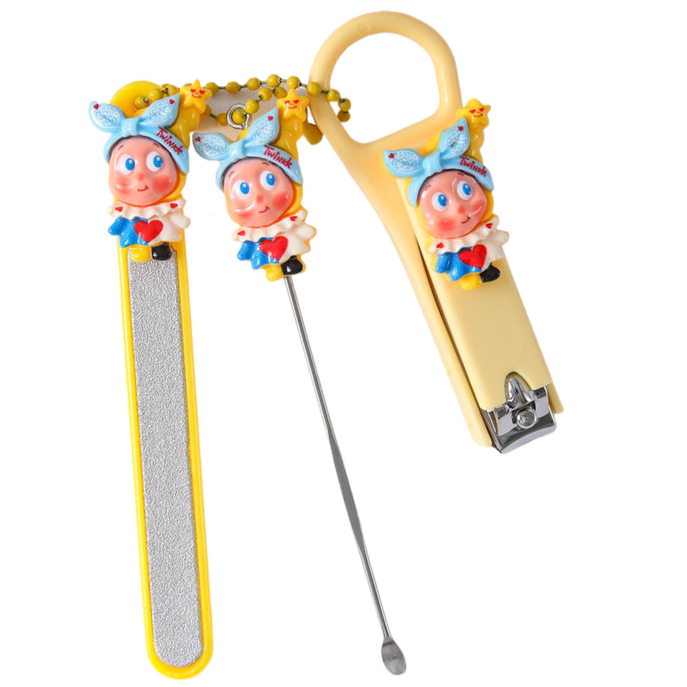 Nail clipper set, cute cartoon star design, ear pick and file