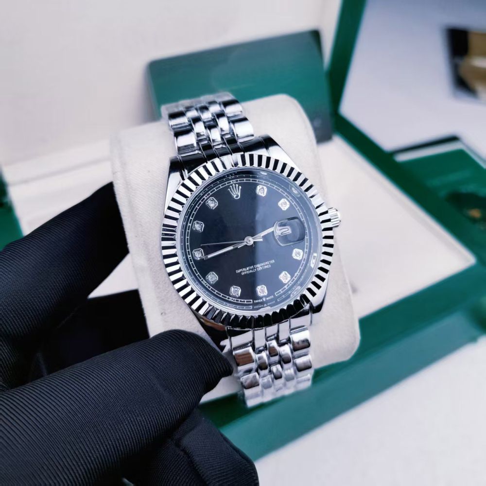 Erkek kuvars saat, 41mm, paslanmaz çelik, su geçirmez, aydınlık
