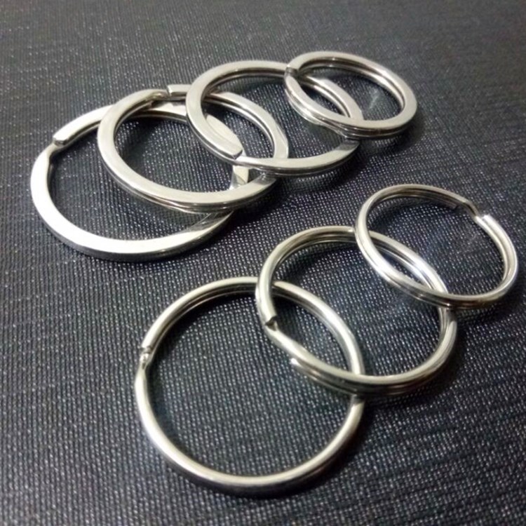 Üretici toptan metal düz anahtarlık çift katmanlı düz anahtarlık paslanmaz çelik araba anahtarlık aksesuarları - 1