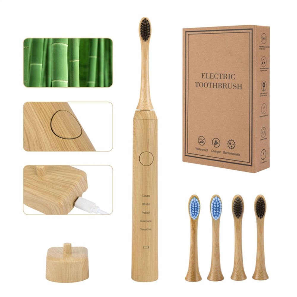Sonic electric toothbrush, bamboo, inductive charging - 1