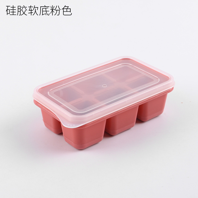 Refrigerator ice cube mold ice cube maker home frozen ice cube home-made ice cube box silicone soft bottom lid accelerator - 10