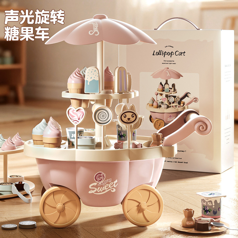 Ice Cream Cart Pretend Play Set for Girls, Ages 3 to 6 - 1