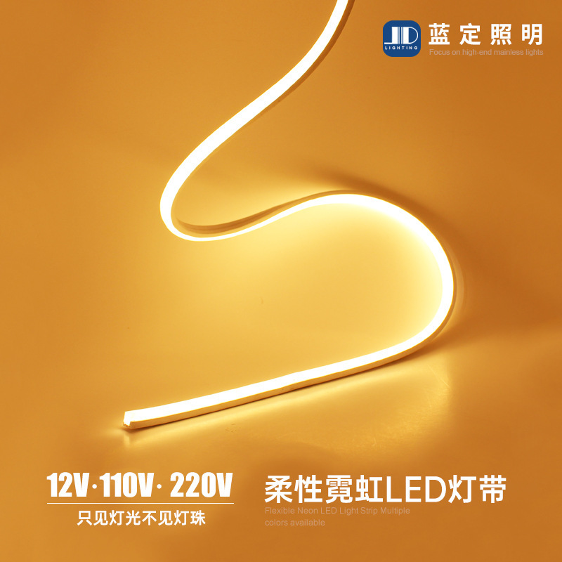 220V LED flexibles Neon-Lichtband wasserdicht Silikon-Lichtleiter 12V helles Charakterlichtband 110V grenzüberschreitend