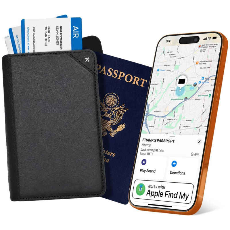 Pasaport cüzdanı Apple Find My konumlandırma özellikli