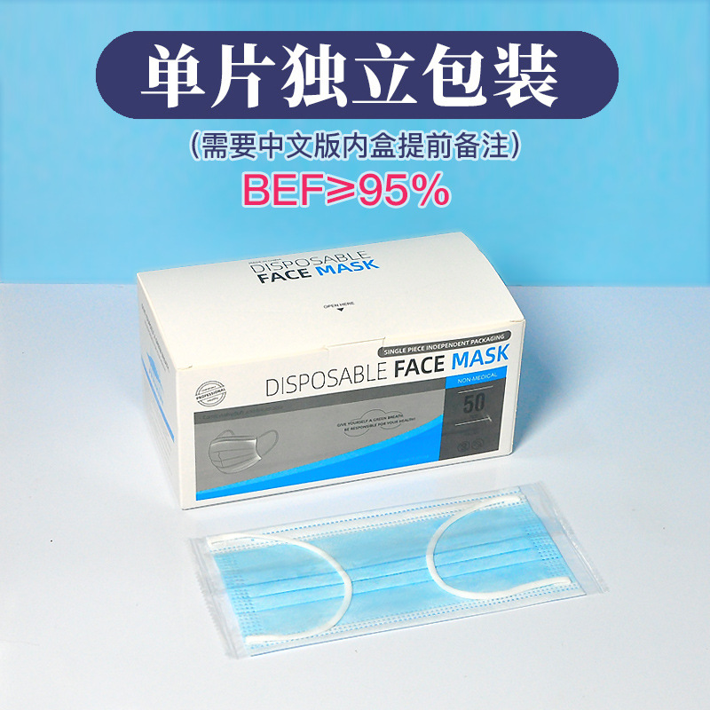 Disposable Face Masks, Individually Packaged