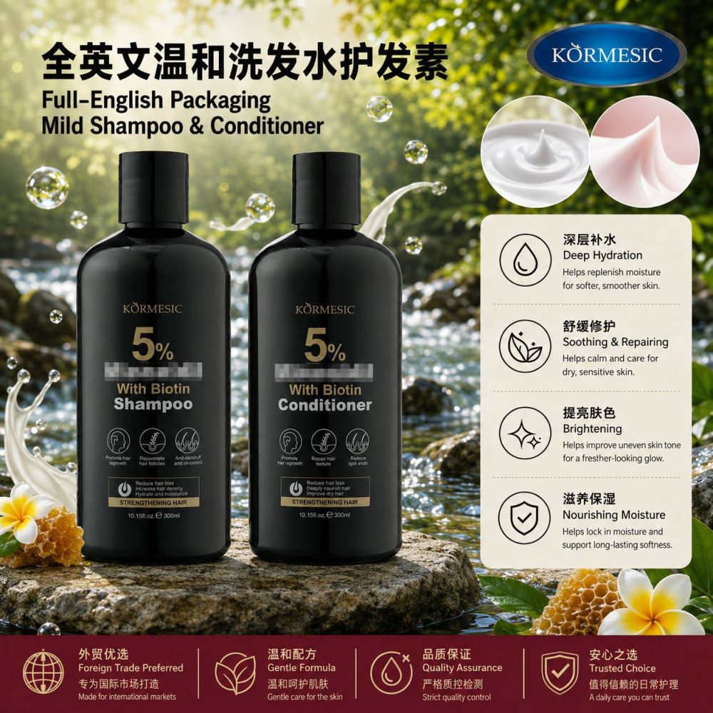 KORMESIC全英文洗发水shampoo发膜呵护秀发柔顺跨境外贸厂家批发 - 1