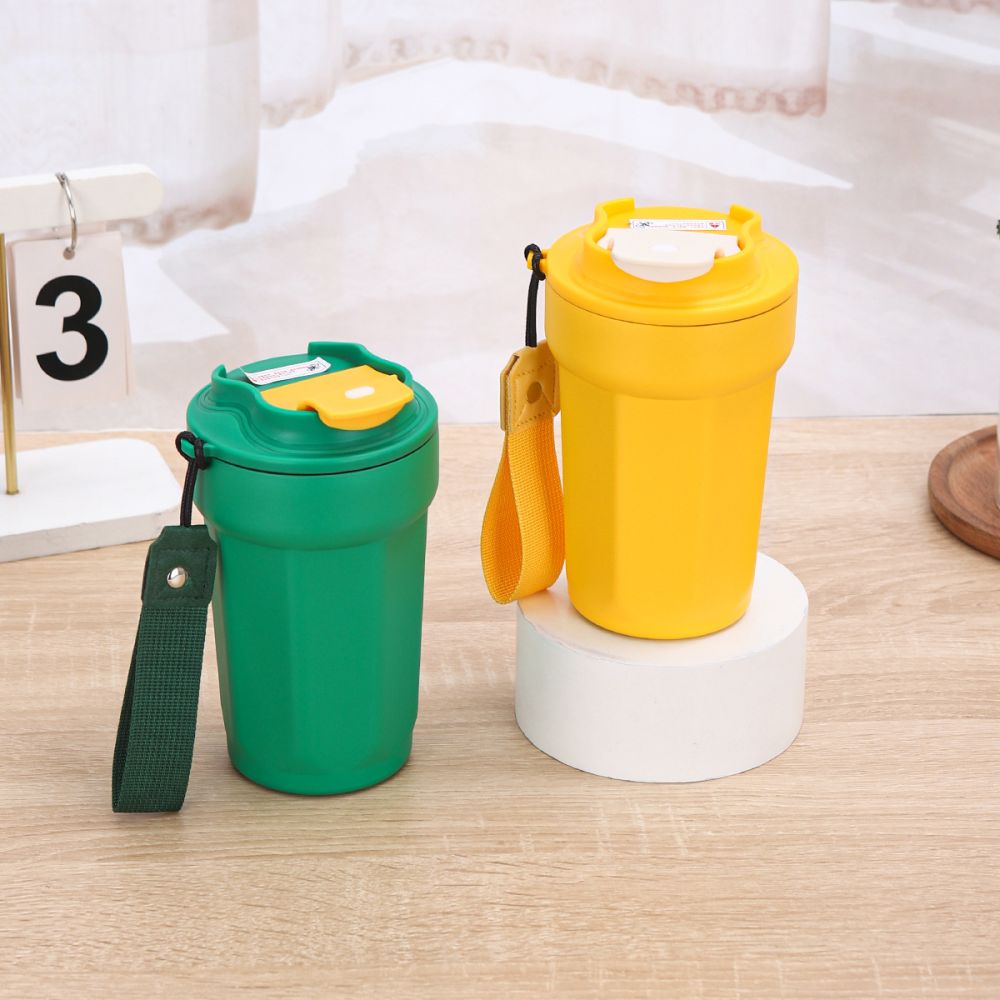 Neue sechseckige Kaffeetasse aus 316er Edelstahl mit trendigem Griff, isolierter Becher, hochwertiger Bürogeschenk-Wasserbehälter im Großhandel. - 5
