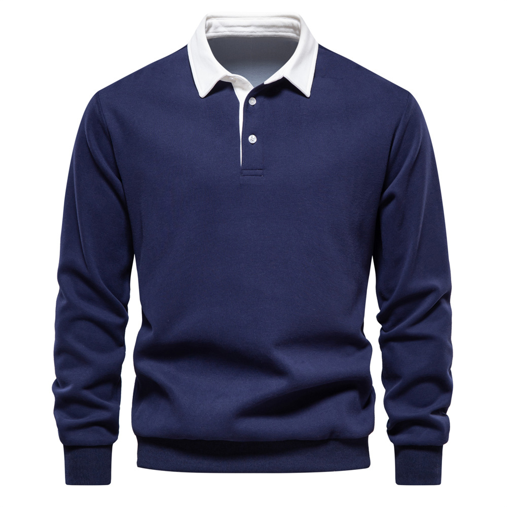 2024 neue Herbst-Poloshirt mit langen Ärmeln Trend europäische Größe Export Herren-Sweatshirt hochwertig Freizeit vielseitig Herren