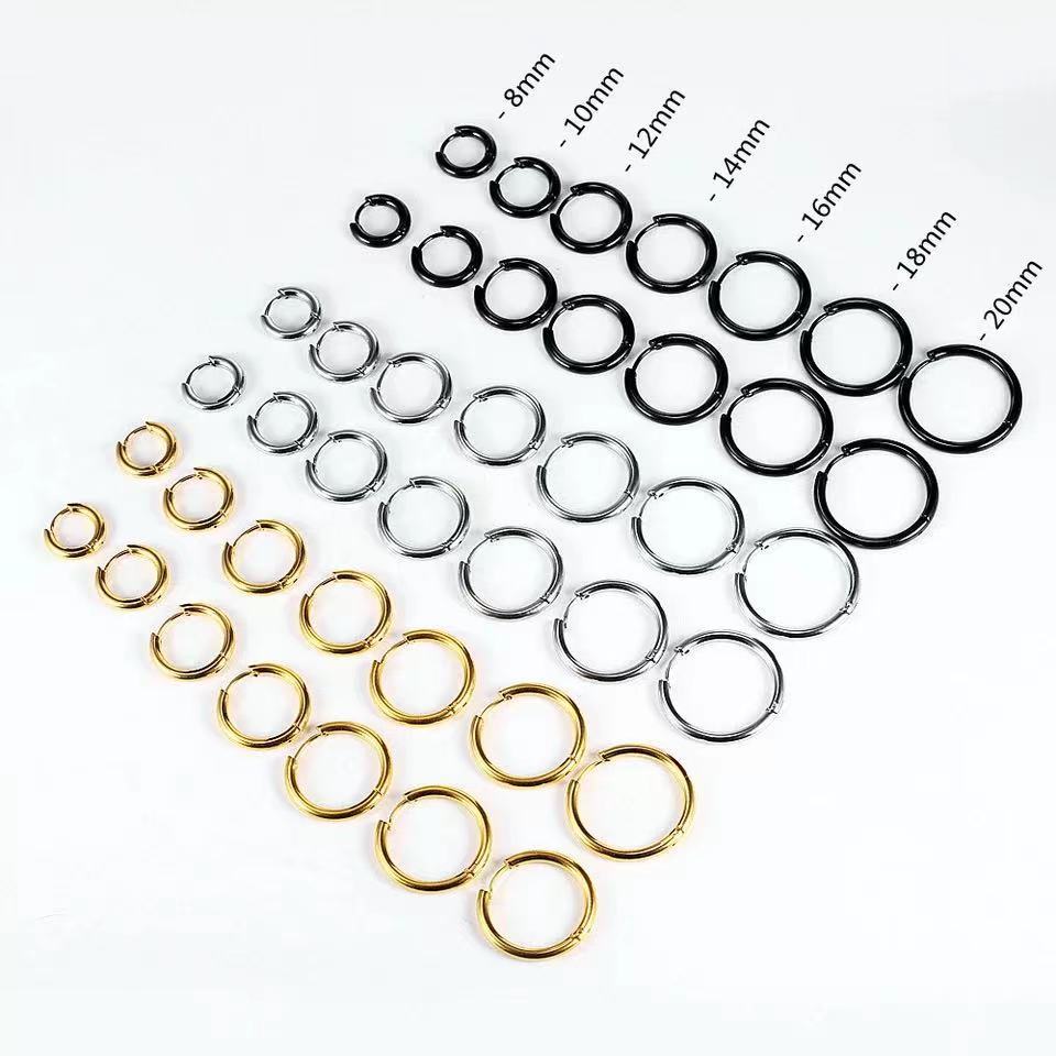 Stainless Steel Stud Earrings, Simple European and American Style