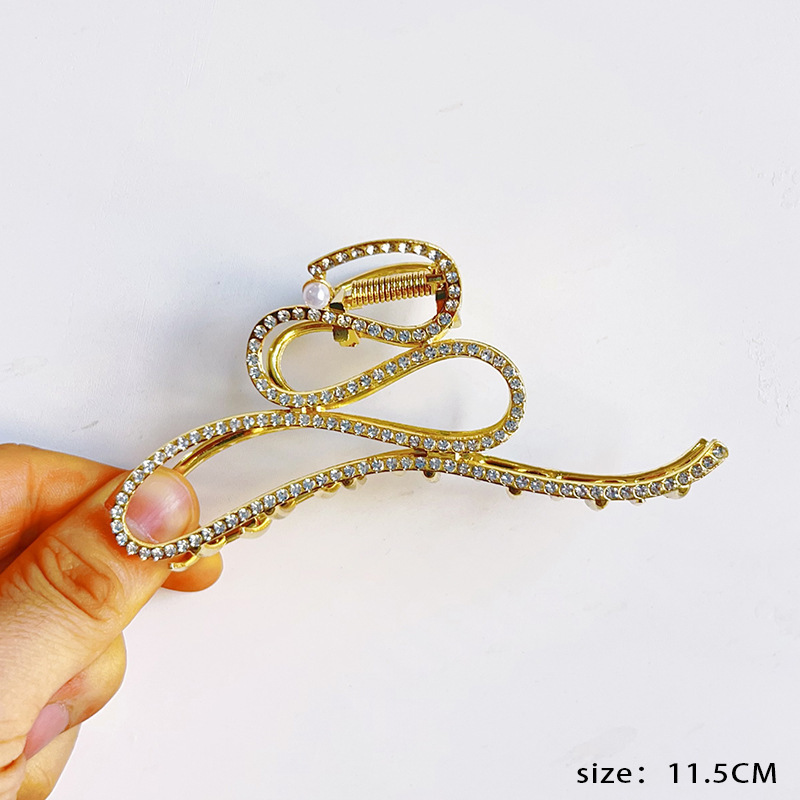 Premium geometric minimalist hair clip, large size hair clip for thick hair volume, back of head influencer hair clip, shark clip hair claw - 8